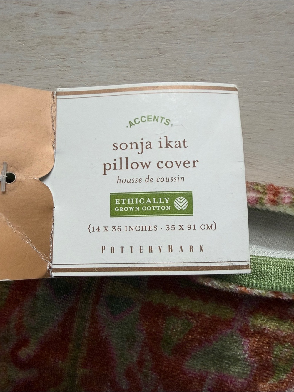 Pottery Barn Green and Pink Floral Pillow Cover - Picture 3 of 5